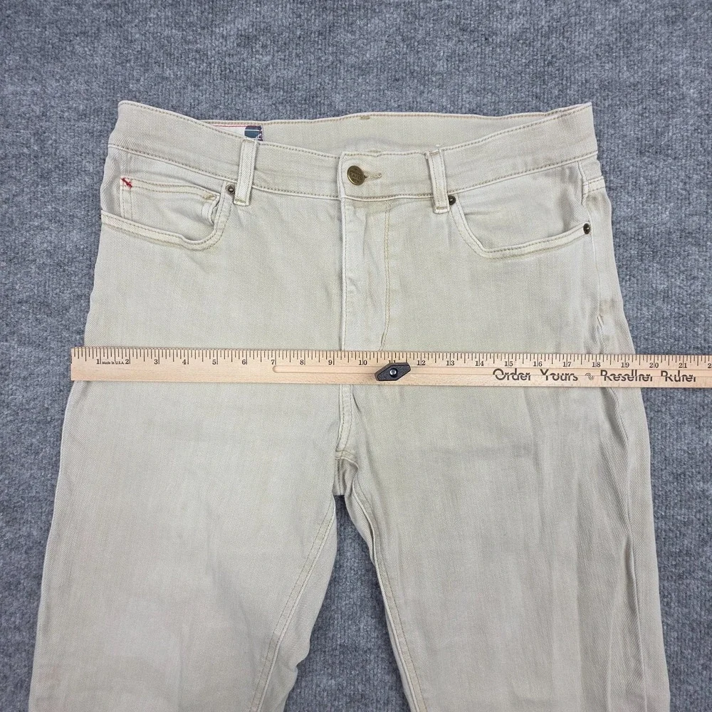 Marine Layer 5 Pocket Slim Straight Twill Pant Men's 33 x 32 (FITS 32 x 30)Beige